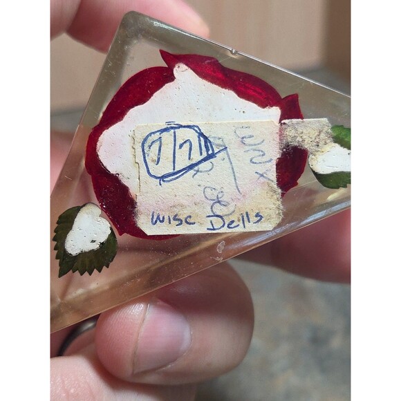 Vintage Bircraft Lucite Toothpick Holder Red Rose Original Labels - Picture 6 of 8